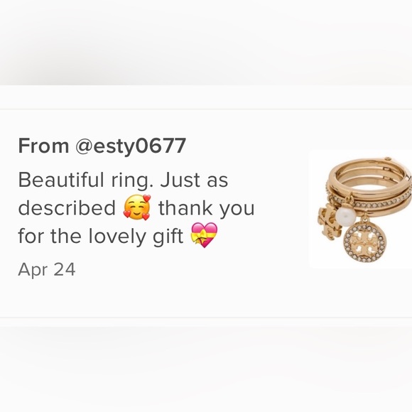 Tory Burch Miller pave / crystal charms  Ring - Picture 2 of 14